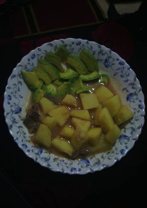 A picture of Yams in beef stew.