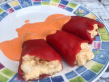 Pimientos del piquillo rellenos de merluza y langostinos
