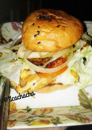 Foto resep Burger Ayam Teriyaki Super Komplit