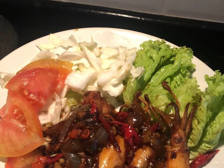 Cara Sederhana Membuat Resep  Cumi manis asam asin yang Lezat Sekali, Bikin Ketagihan