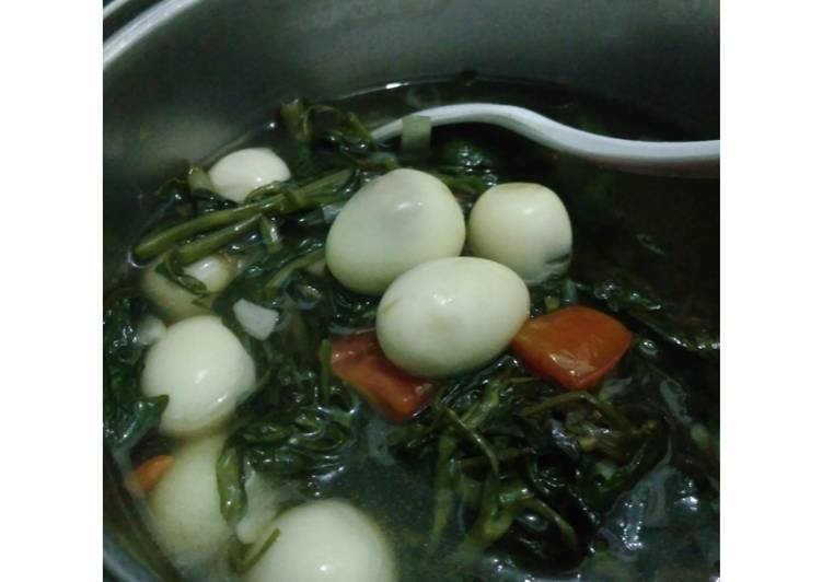 Tumis Kangkung Telur Puyuh Saus Tiram Ala Anak Kos