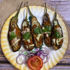 A picture of Stuffed Begun Bharta.