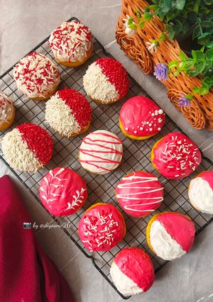 Foto resep 🇮🇩Donat labu mini merah putih 🇮🇩