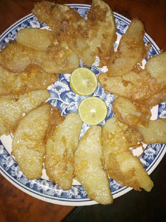 A picture of Fried yam with egg.
