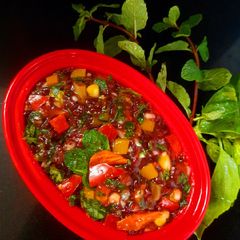 A picture of Black rice tangy salad.