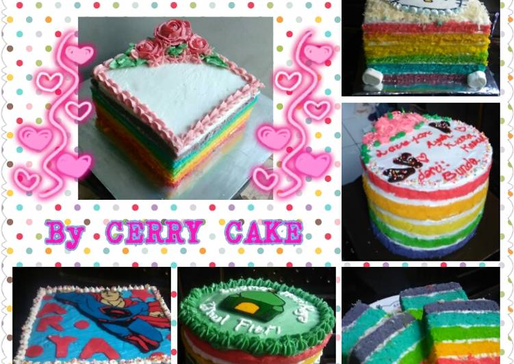 Cara Membuat Rainbow Cake for Beginner yang Lezat Sekali