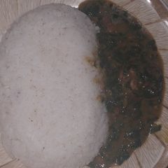 A picture of Tuwon shinkafa da zogale #adamawa.