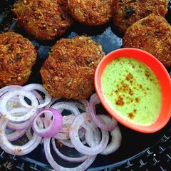 A picture of Raw potato kebabs.