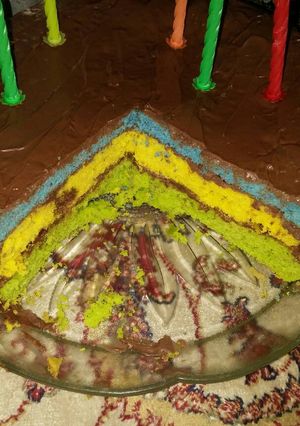 صورة لوصفة كيكه الرينبو (قوس قزح)🌈 لعيد الميلاد