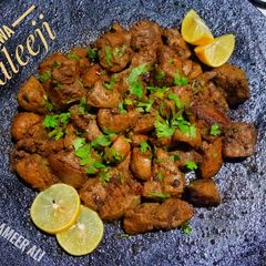 A picture of Tawa mutton kaleeji.