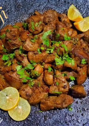 A picture of Tawa mutton kaleeji.
