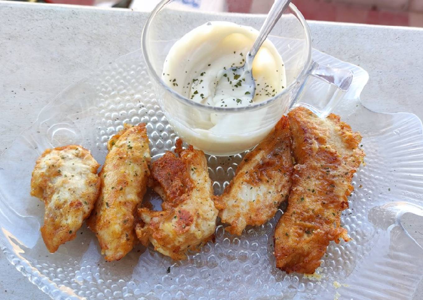 Fingers de pollo rebozados sin huevo