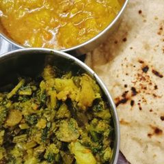 A picture of Radish leaves sabji (bhurji).