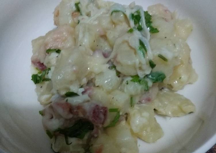 Papas con crema tipo Alfredo