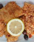 Filetes de Pescada com Arroz de Tomate
