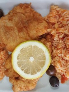 Foto de Filetes de Pescada com Arroz de Tomate