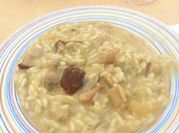 Una foto de risotto de setas