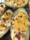 Papas rellenas de queso y bacon (panceta ahumada)
