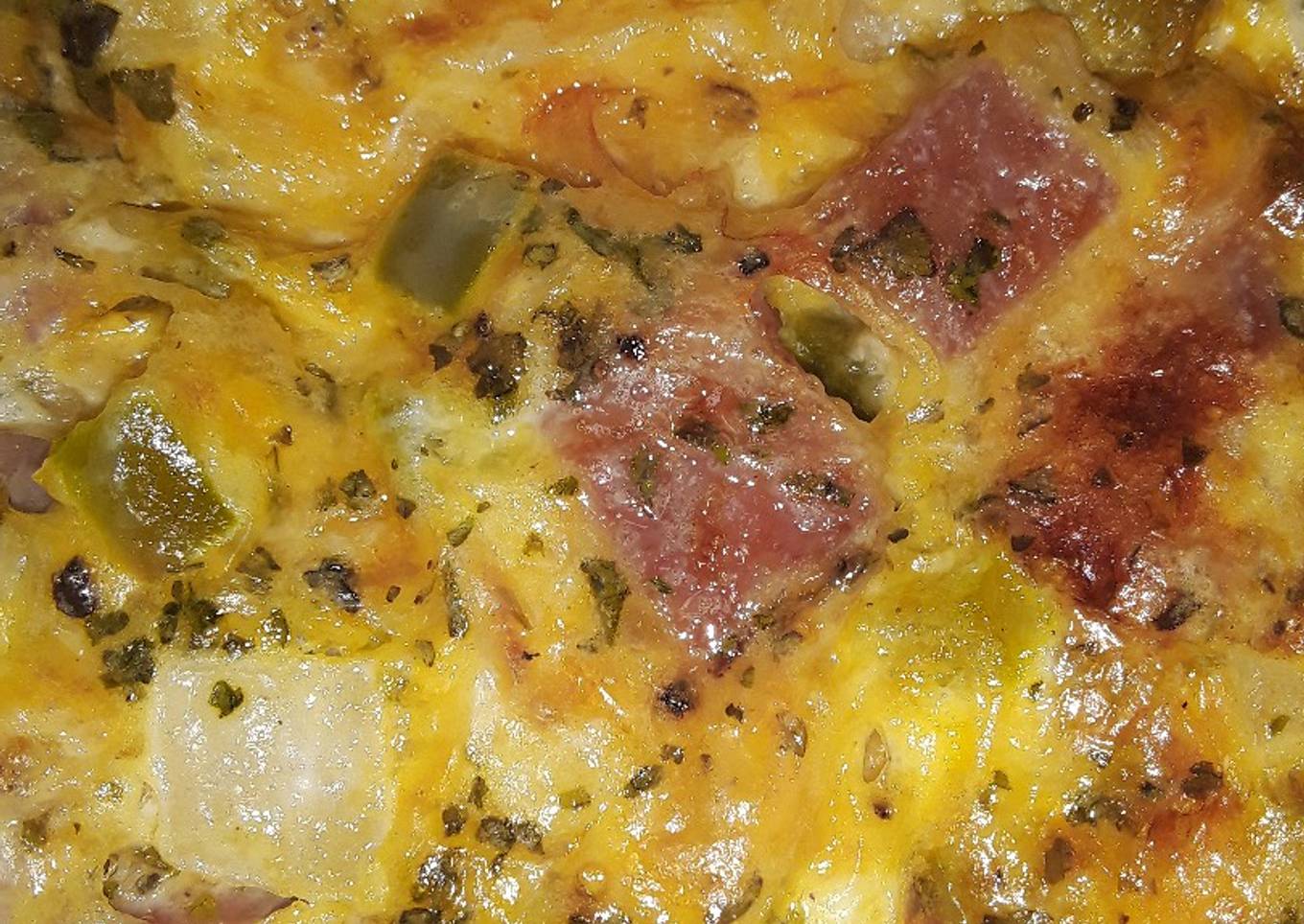 Fried eggs with ham and cheese