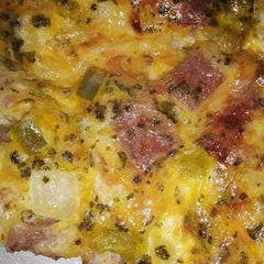 Egg ham and cheese bake A picture of Egg ham and cheese bake.