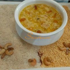 A picture of Moong dal rice kheer.