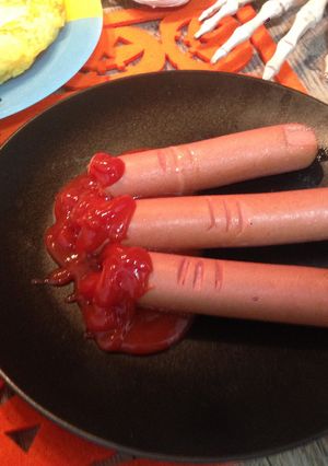 Una foto de Dedos Amputados. Receta HALLOWEEN