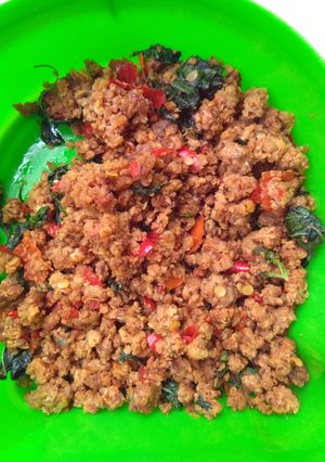 Foto resep Oncom kemangi pedas