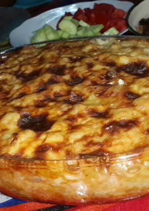 صورة لوصفة مكرونه بالبشاميل وصدور الدجاج