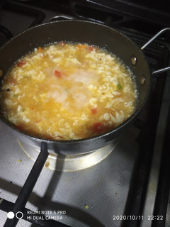 A picture of Carrot egg soup.