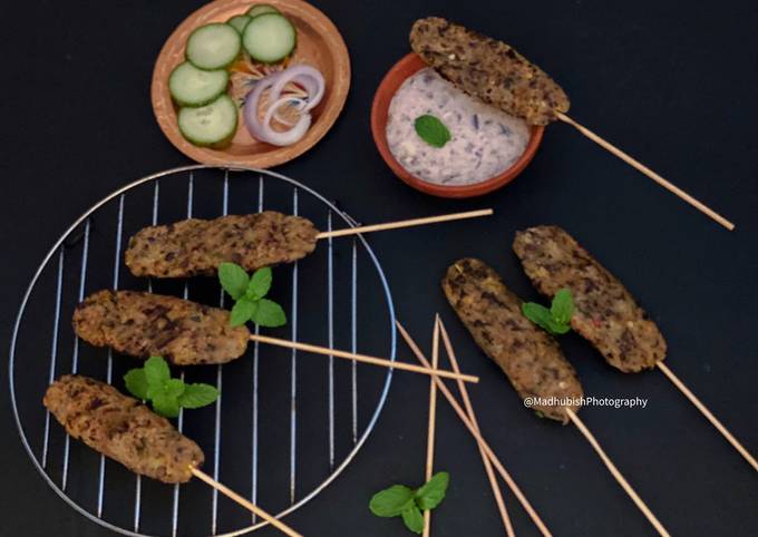 Grilled Rajma Seekh Kabab with Rajma Dip