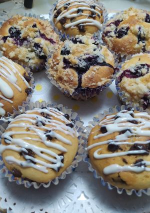 Una foto de Muffins Con Arándanos Y con Chips De Chocolate Estilo Starbucks