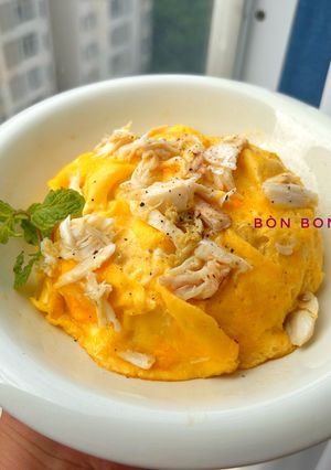 Hình của món Cơm Chiên Cua Phủ Trứng.