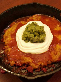 A picture of Cast Iron Skillet Layered Nacho Dip.