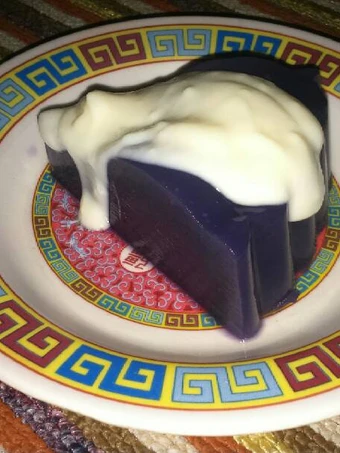 Cara Gampang Membuat Resep Puding ubi ungu with fla susu UHT yang Lezat Sekali Anti Ribet, Lezat