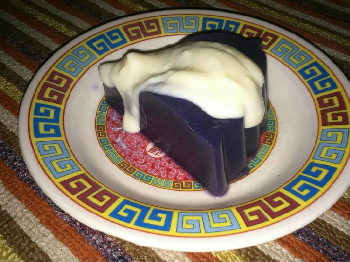 Langkah Mudah untuk Membuat Resep Puding ubi ungu with fla susu UHT yang Enak Banget Anti Ribet, Lezat Sekali