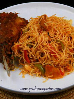 A picture of Jollof Spaghetti.