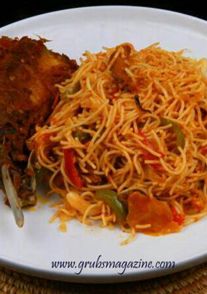 A picture of Jollof Spaghetti.