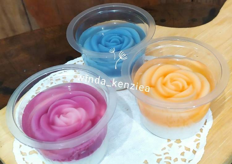 Resep: Puding mawar bunda pasti bisa
