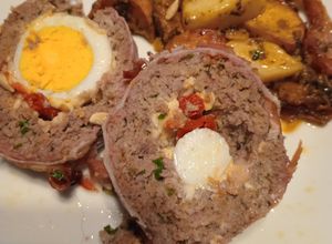 Una foto de Pan de Carne en colchón de verduras