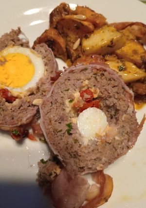 Una foto de Pan de Carne en colchón de verduras