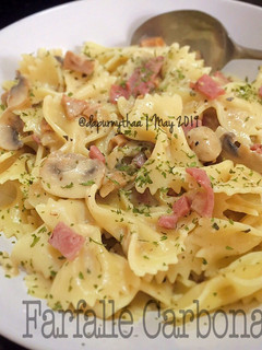 Foto resep Pasta Carbonara (aku pake jenis Farfale pasta yg bentuknya kaya pita)🎀