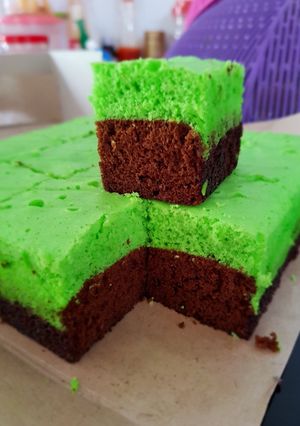 Foto resep Brownies kukus coklat pandan