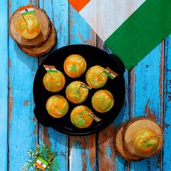 A picture of Cardamom Tricolor Muffins.