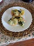 Lumaconi rellenos de espinacas gorgonzola y piñones