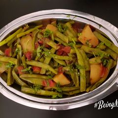 A picture of Cluster Beans-Potato Subzi/ Gavarfali-Batata Nu Shaak.