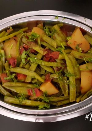 A picture of Cluster Beans-Potato Subzi/ Gavarfali-Batata Nu Shaak.