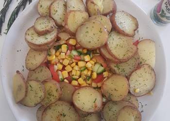 Ultimate, Prepare Roast potatoes with corn salad Restaurant Style