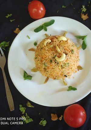 A picture of Soyabean Tomato Rice.