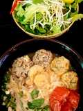 Banh Da Noodle Soup with Shrimp, Pork, and Fish Cake