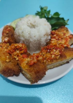 Foto resep Nasi uduk Ayam Katsu sambel bawang